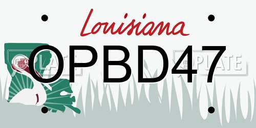 OPBD47 Louisiana License Plate