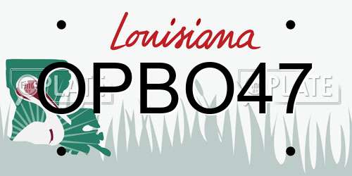 OPBO47 Louisiana License Plate