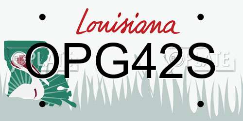 OPG42S Louisiana License Plate