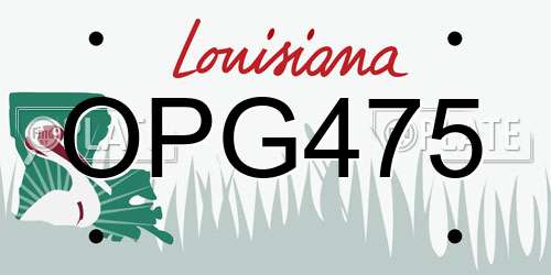 OPG475 Louisiana License Plate
