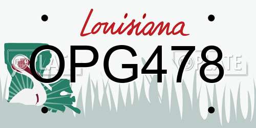 OPG478 Louisiana License Plate