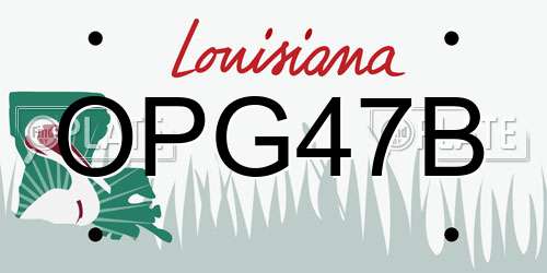 OPG47B Louisiana License Plate