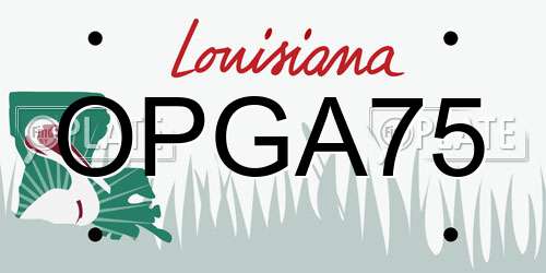 OPGA75 Louisiana License Plate