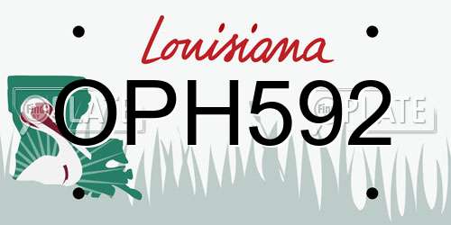 OPH592 Louisiana License Plate
