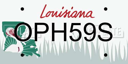 OPH59S Louisiana License Plate
