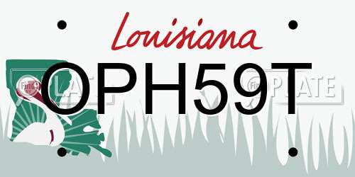 OPH59T Louisiana License Plate