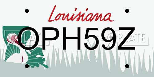 OPH59Z Louisiana License Plate