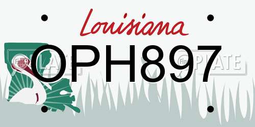 OPH897 Louisiana License Plate