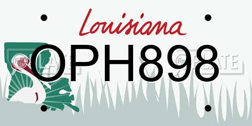OPH898 Louisiana License Plate