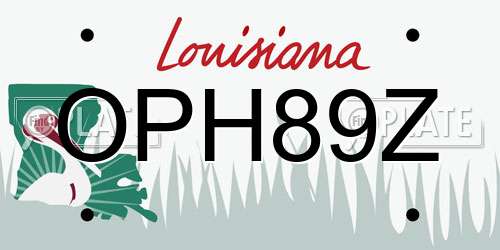 OPH89Z Louisiana License Plate