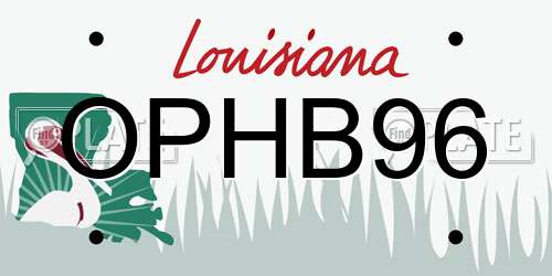 OPHB96 Louisiana License Plate