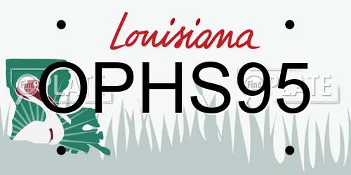 OPHS95 Louisiana License Plate