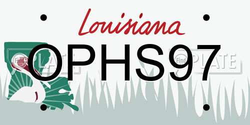 OPHS97 Louisiana License Plate