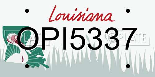 OPI5337 Louisiana License Plate