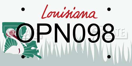 OPN098 Louisiana License Plate