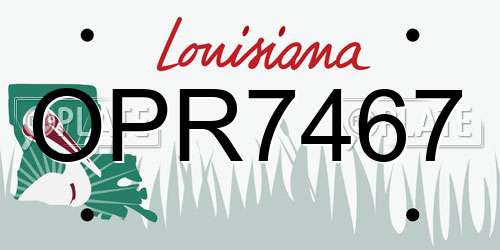 OPR7467 Louisiana License Plate