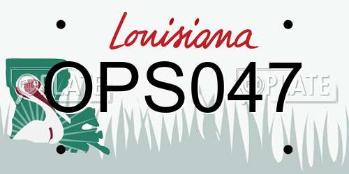 OPS047 Louisiana License Plate