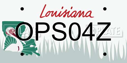 OPS04Z Louisiana License Plate