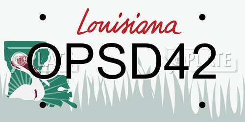 OPSD42 Louisiana License Plate
