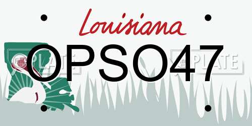 OPSO47 Louisiana License Plate