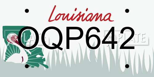 OQP642 Louisiana License Plate