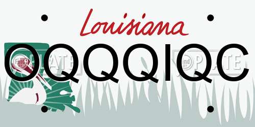 OQQQIQC Louisiana License Plate