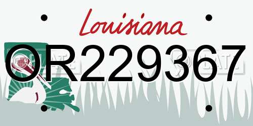 OR229367 Louisiana License Plate