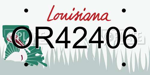 OR42406 Louisiana License Plate