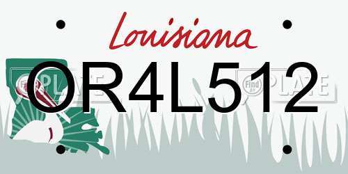 OR4L512 Louisiana License Plate