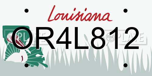 OR4L812 Louisiana License Plate