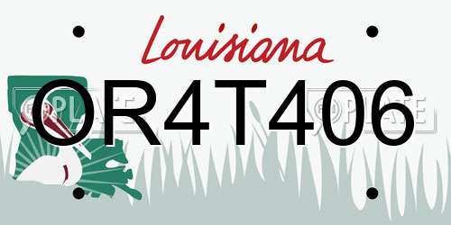 OR4T406 Louisiana License Plate