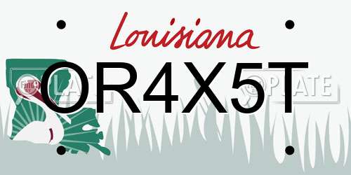 OR4X5T Louisiana License Plate