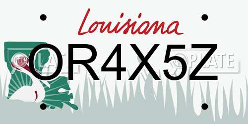 OR4X5Z Louisiana License Plate