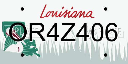 OR4Z406 Louisiana License Plate