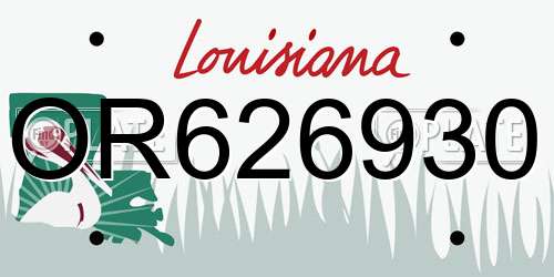 OR626930 Louisiana License Plate