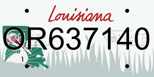 OR637140 Louisiana License Plate