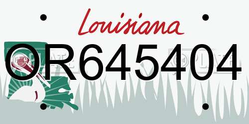 OR645404 Louisiana License Plate