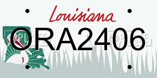 ORA2406 Louisiana License Plate