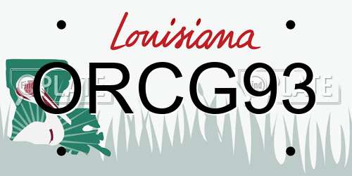 ORCG93 Louisiana License Plate