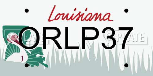 ORLP37 Louisiana License Plate