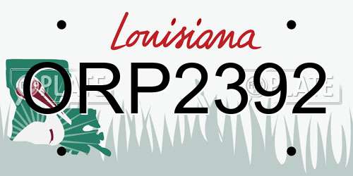 ORP2392 Louisiana License Plate