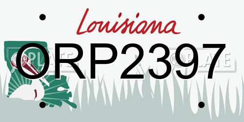 ORP2397 Louisiana License Plate