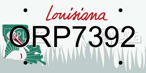 ORP7392 Louisiana License Plate