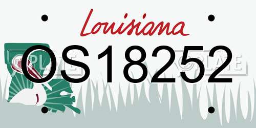 OS18252 Louisiana License Plate