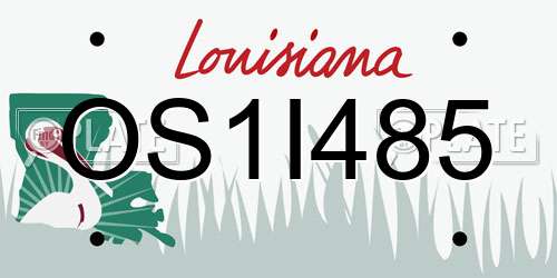 OS1I485 Louisiana License Plate