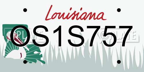 OS1S757 Louisiana License Plate