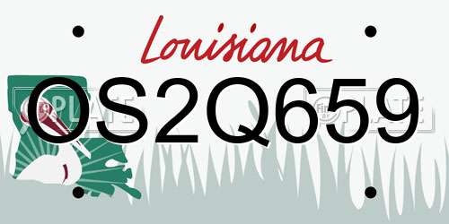 OS2Q659 Louisiana License Plate