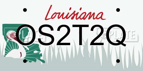 OS2T2Q Louisiana License Plate