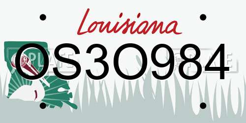 OS3O984 Louisiana License Plate