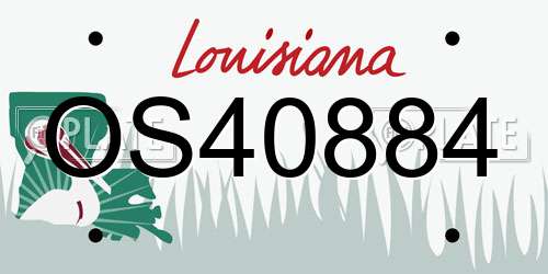 OS40884 Louisiana License Plate